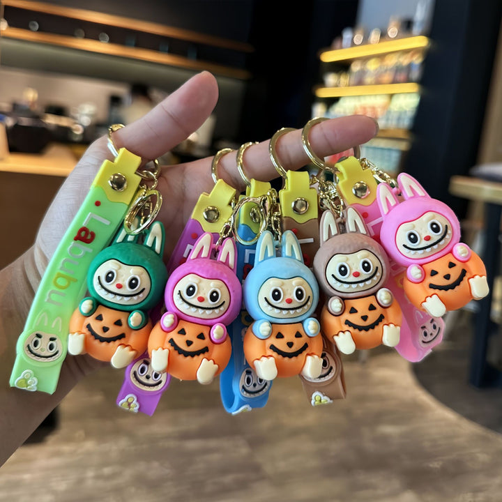Pumpkin labubu keychain pendant cute Halloween  keychain