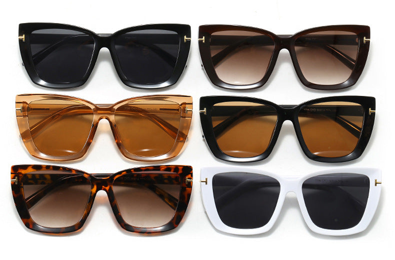 Square large frame sunglasses for women men