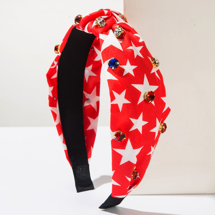 American Flag Diamond Star Headband for 4th of July