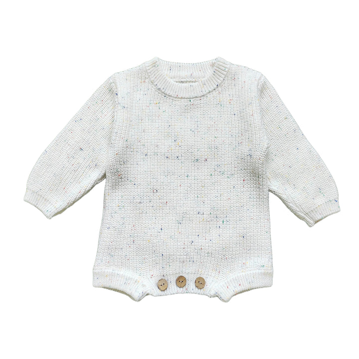 Personalized Hand-Embroidered Knit Baby Romper
