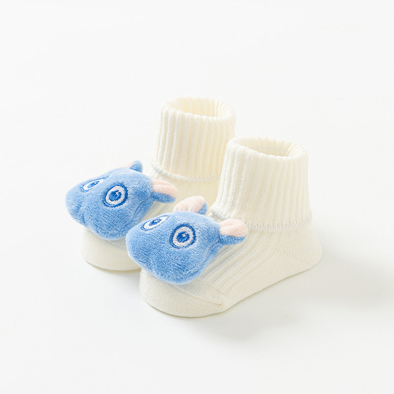 Newborn baby non-slip cotton cute mid-calf socks