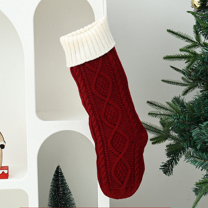 2026 Embroidered Christmas Stocking Knitted Family Stocking with Name Holiday Xmas Gift