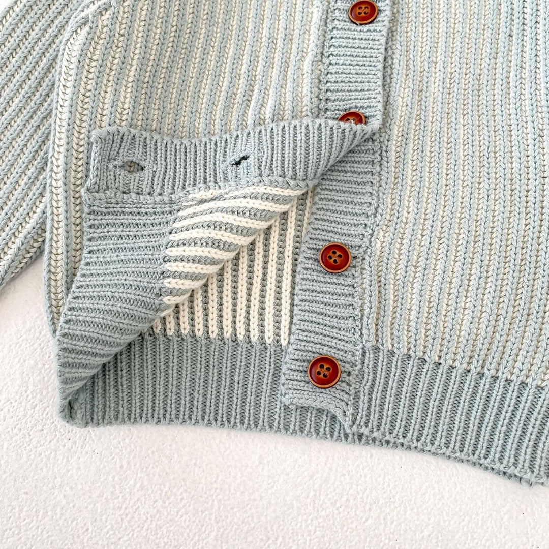Baby Boys Two-tone cable-knitted cardigan