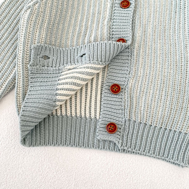 Baby Boys Two-tone cable-knitted cardigan