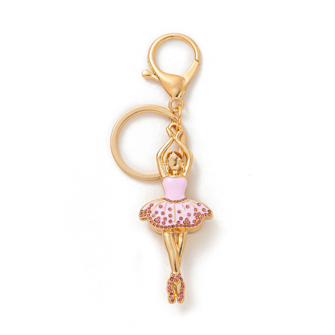 Creative color beaded keychain bestie letter diamond pendant