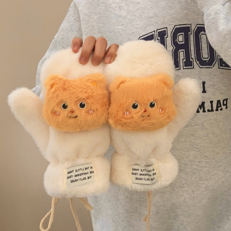 Christmas snowman plush thickened gloves Winter gloves