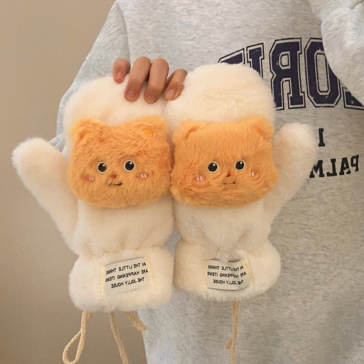 Christmas snowman plush thickened gloves Winter gloves