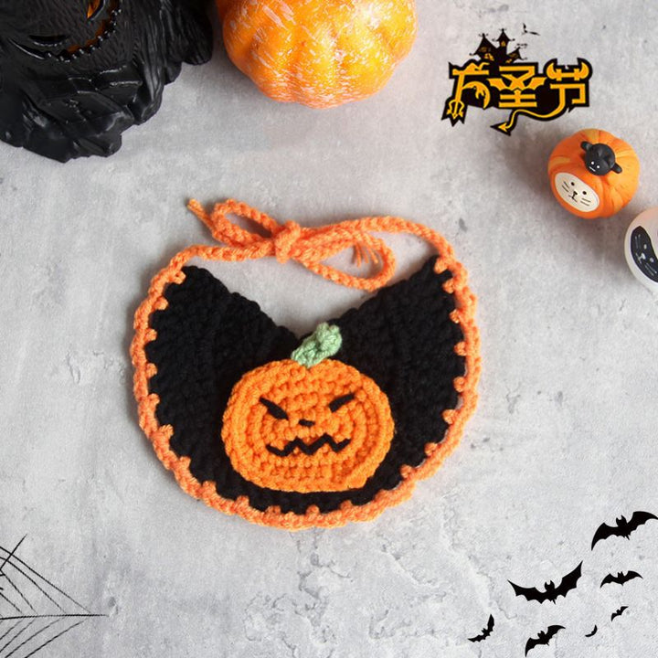 Halloween pet handmade crochet hat bib funny costume