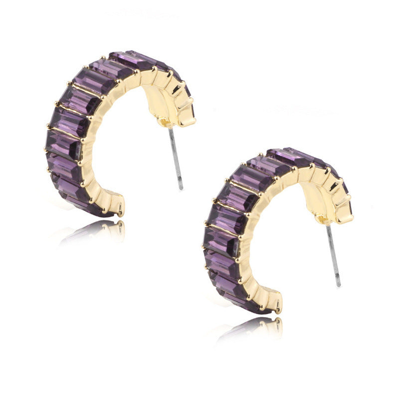 Multicolor crystal Hoops earrings