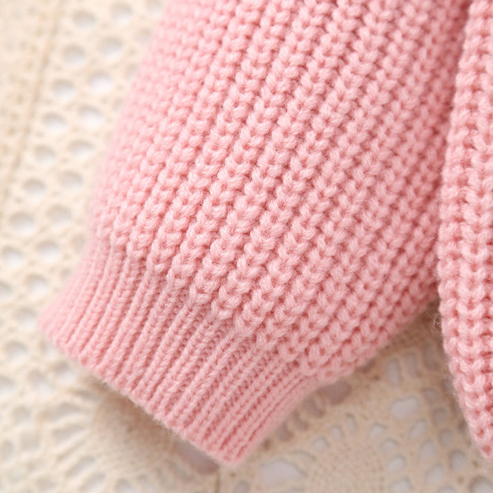 Big Sister Letter Embroidery Knit Sweater