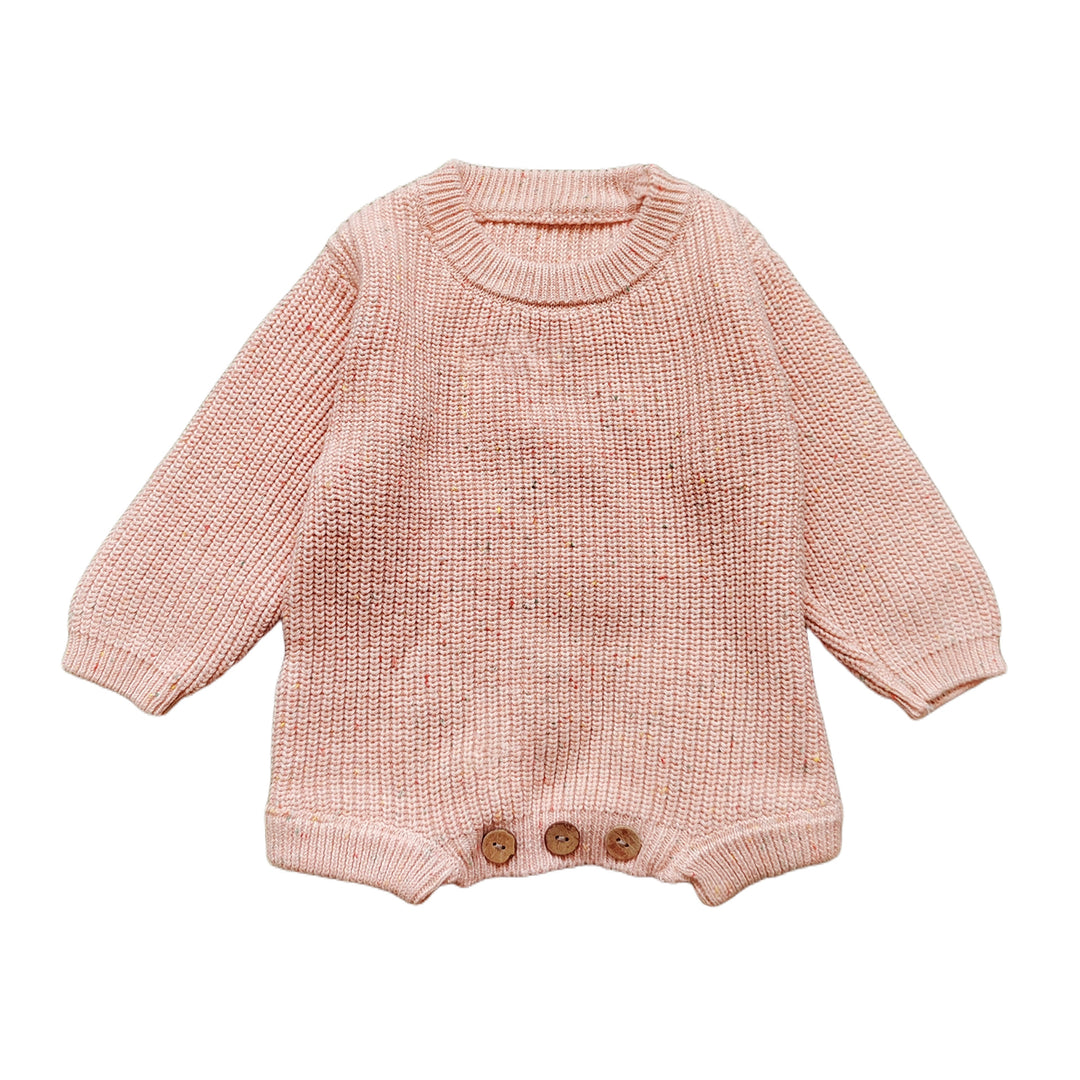 Personalized Hand-Embroidered Knit Baby Romper