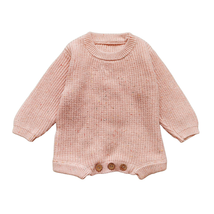 Personalized Hand-Embroidered Knit Baby Romper