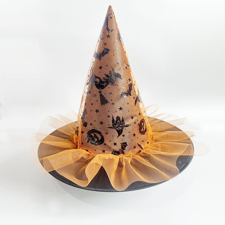 Halloween Glitter Mesh Witch Hat Party dress hat