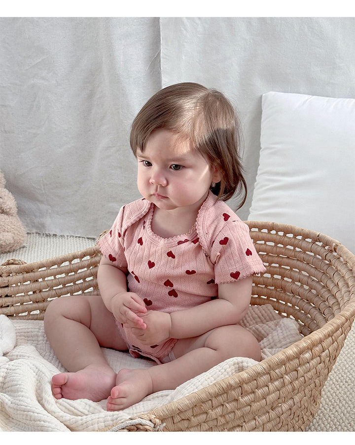 Baby summer pure cotton envelope collar lace romper
