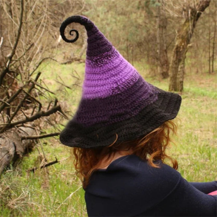 Halloween hand-crocheted personality gradient witch hat
