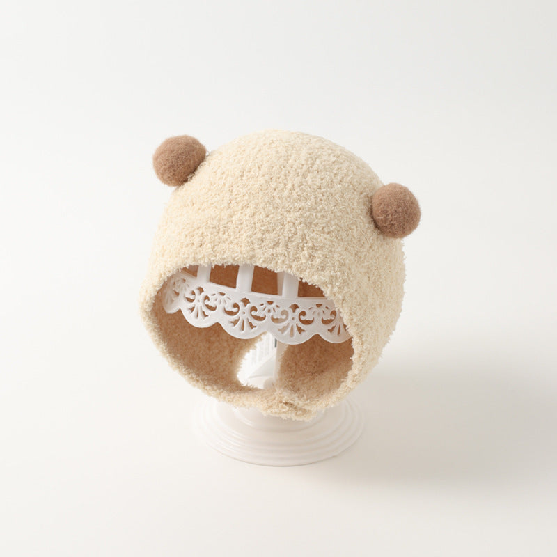Baby cute ear protection hat warm plush hat