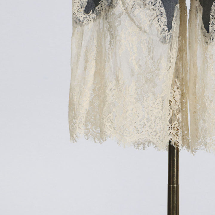 Women's lace-detail denim top & shorts matching set