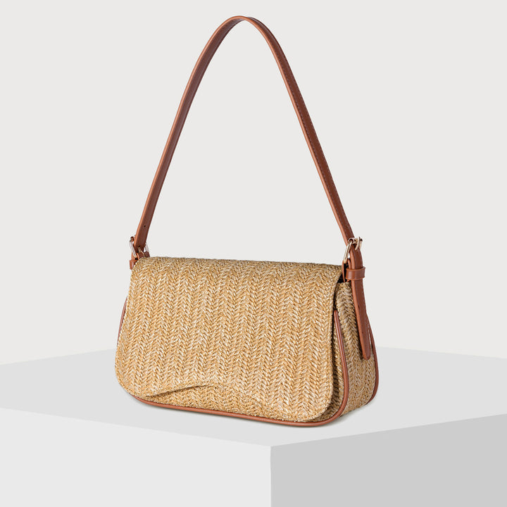 Women's shoulder Straw bag for summer