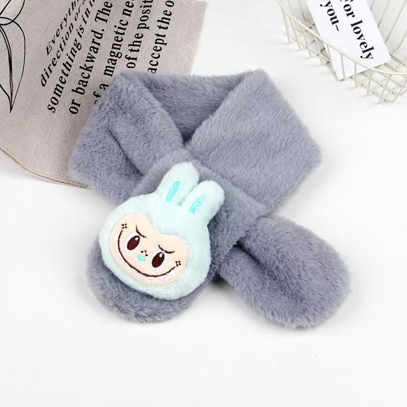 Cute monster plush furry scarf for kids