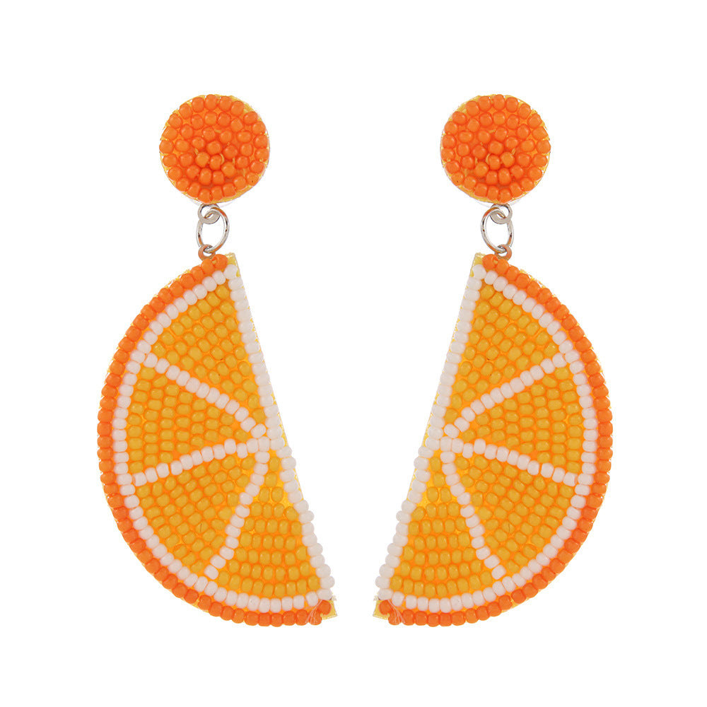 Summer fruit rice bead earrings vacation earrings