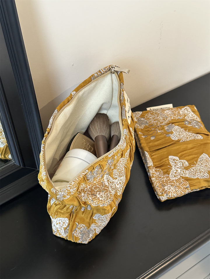 Butterfly Textured cosmetic bag portable travel toiletry bag
