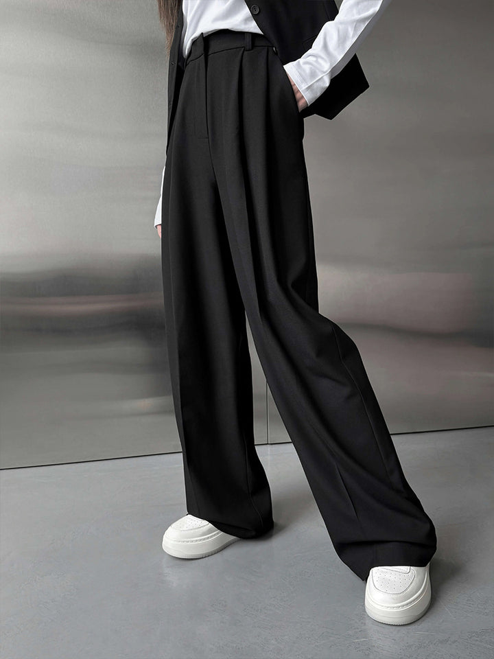 Drape wide-leg trousers versatile loose straight trousers