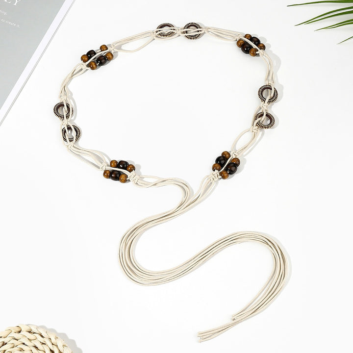 Retro boho waist chain ethnic style braided belt