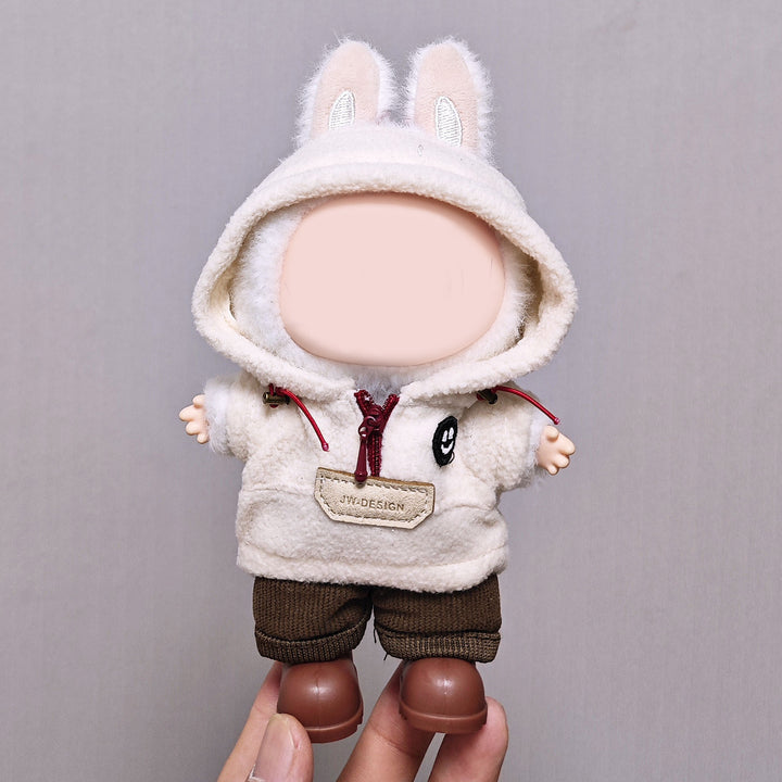 17cm dolls Fleece hoodie set doll clothes