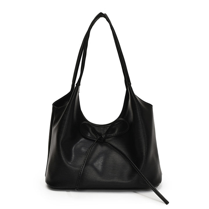 Bowknot PU leather large capacity shoulder bag