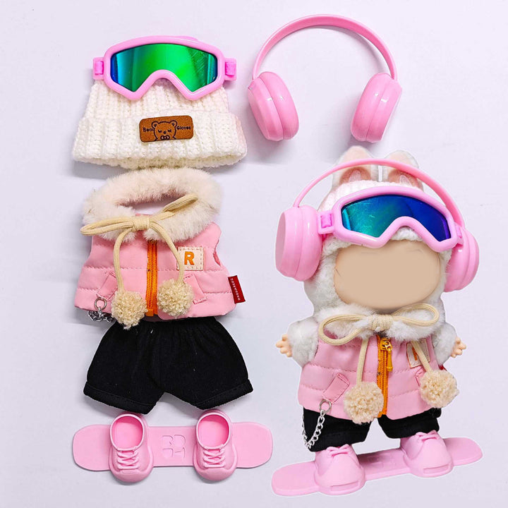 17cm dolls Winter pink ski goggles set doll clothes
