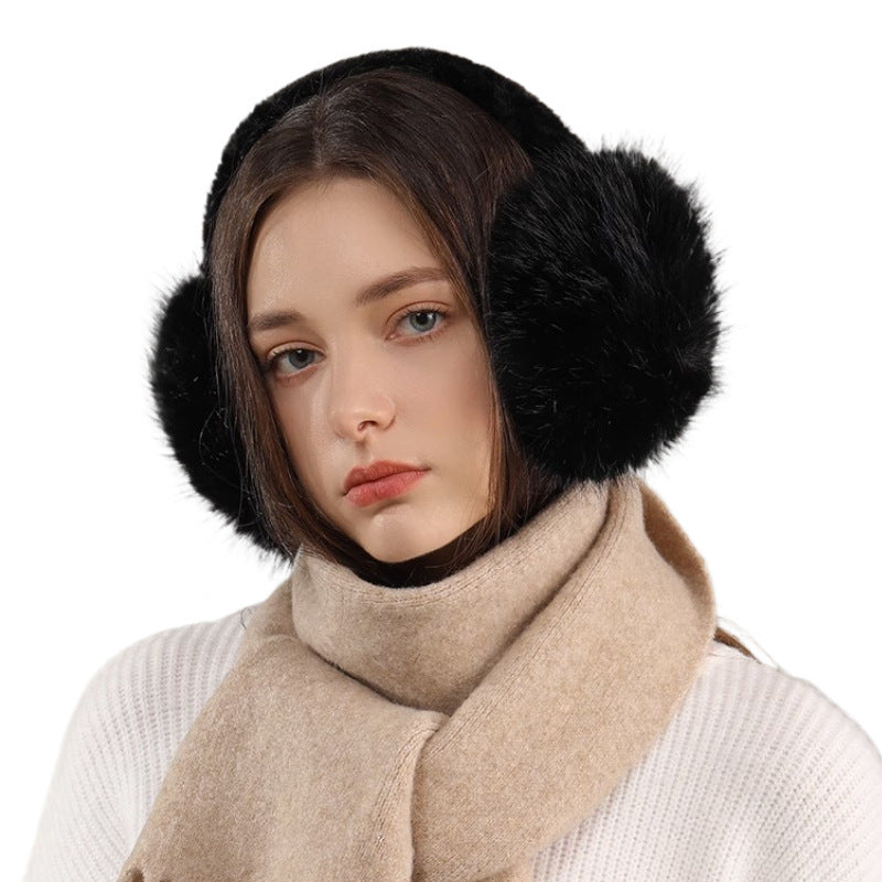 Large plush earmuffs windproof warm outdoor earmuffs for women