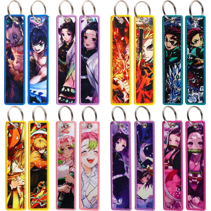 Demon Slayer Woven Label Fabrics keychain bag pendant