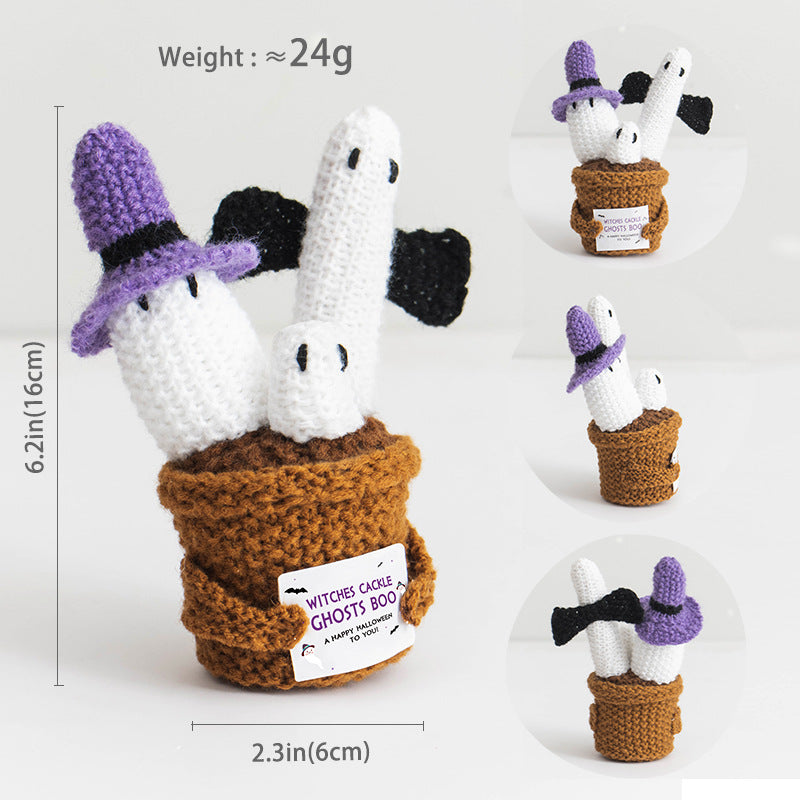 Halloween handmade crocheted pumpkin doll ornaments