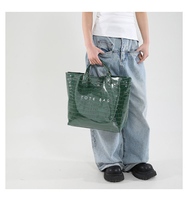 Large capacity simple trendy tote bag for women