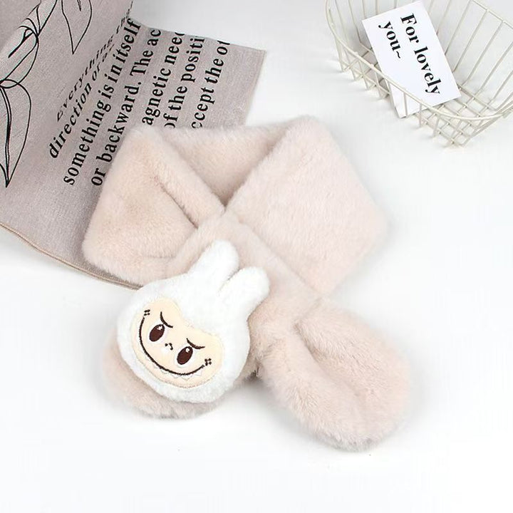Cute monster plush furry scarf for kids