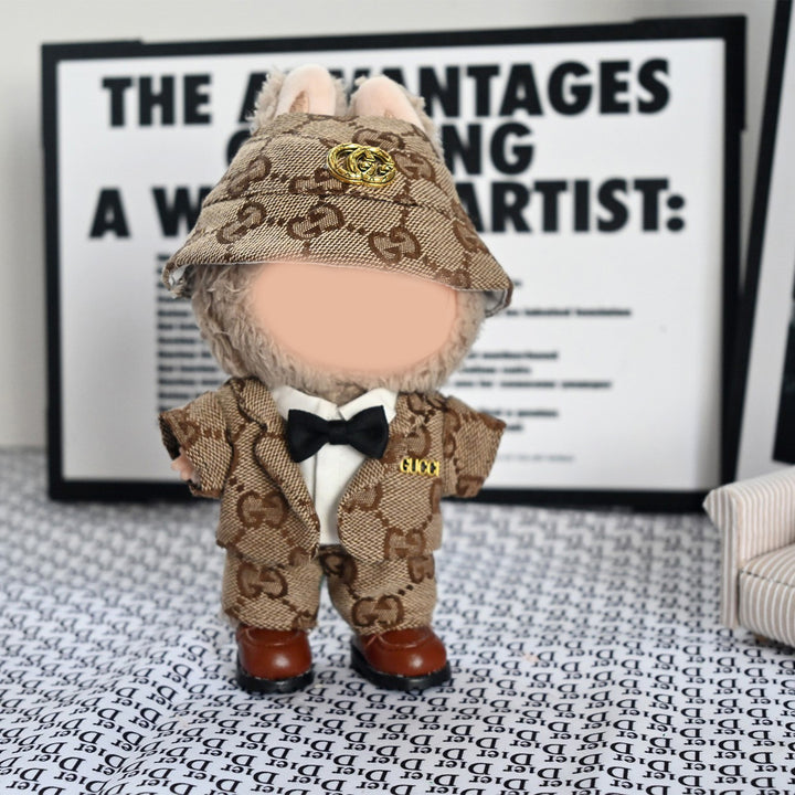 Handmade Luxury retro suit for Labubu doll clothes