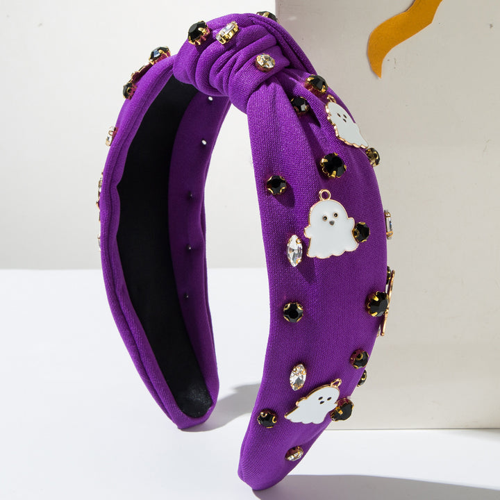 Halloween diamond white ghost knotted headband