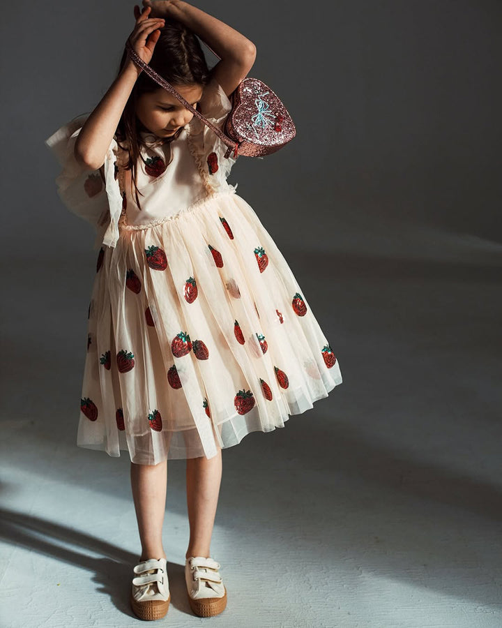 Strawberry sequin tutu dress for girls-preorder