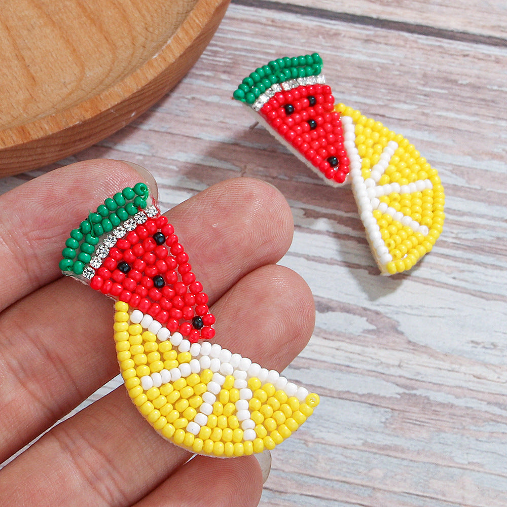 Summer fruit rice bead earrings vacation earrings