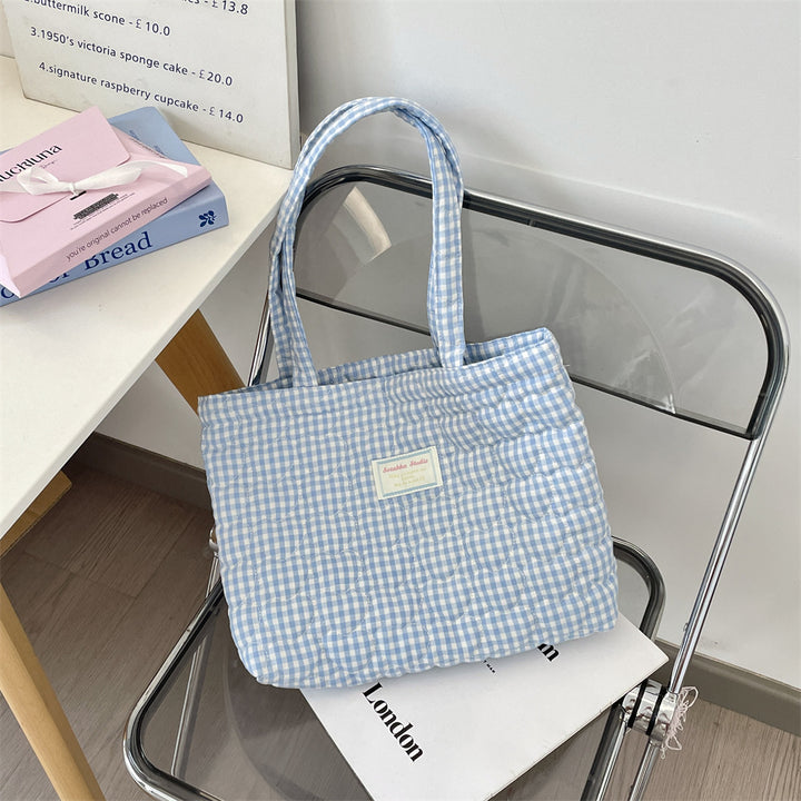 Quilted tote bag large capacity handbag for women