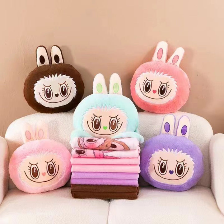 Labubu pillow throw blanket 2pcs set