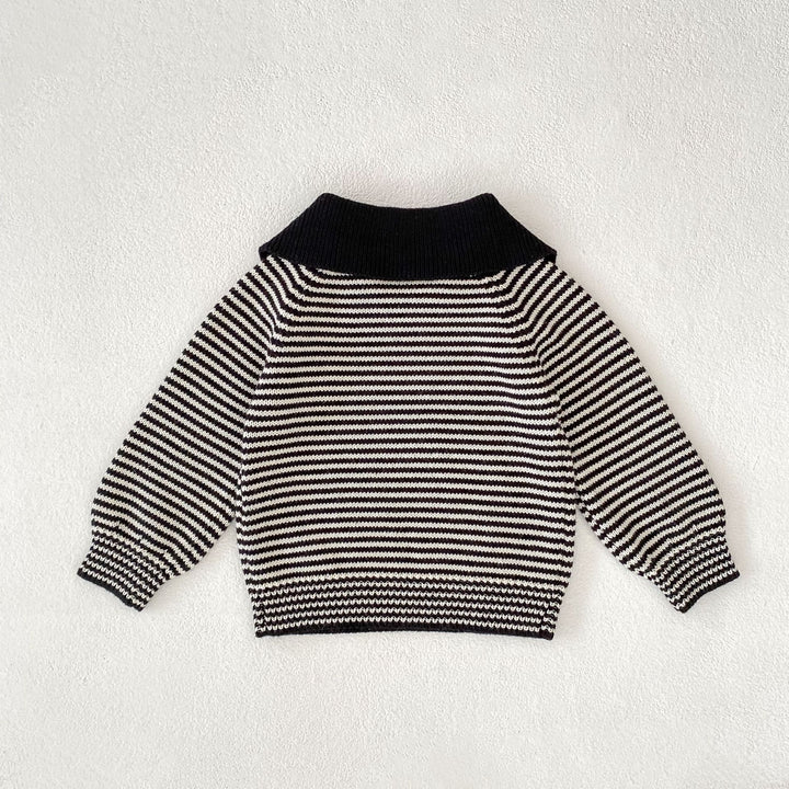 Baby Boys striped POLO lapel knitted sweater