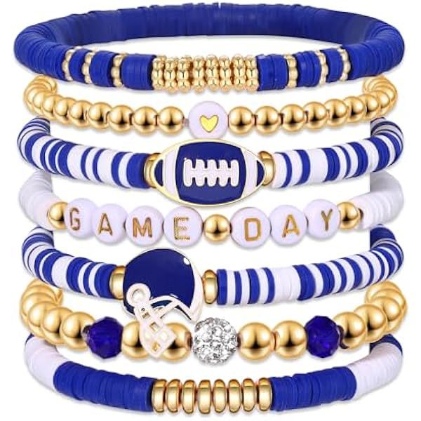 Football Game Day multi-layer beaded bracelets