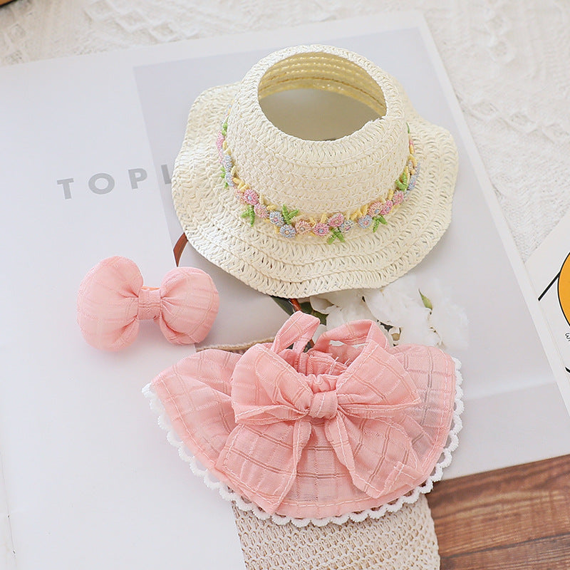 Labubu princess dress with straw hat doll clothes