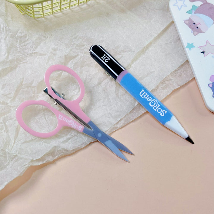 Imitation Pencil scissors side hair clip student cartoon hairclip
