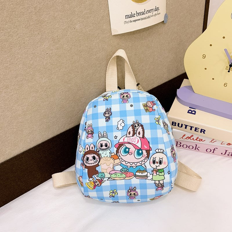Cute children's kindergarten schoolbags with labubu printed