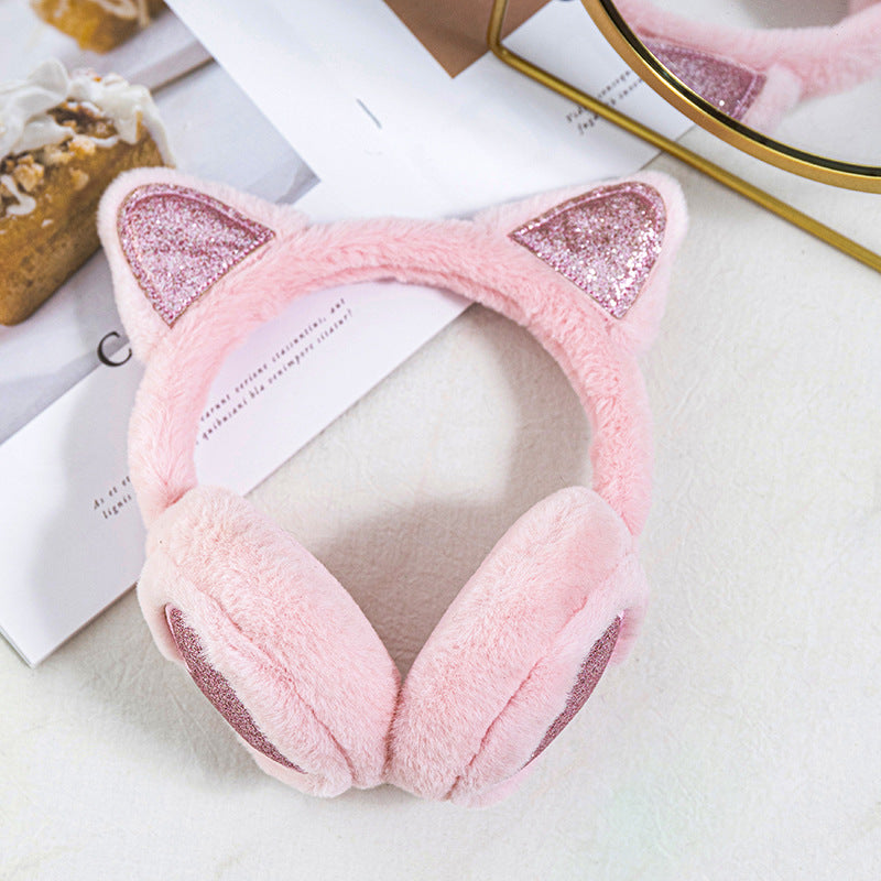 Children's Glitter Heart Cat Ears earmuffs