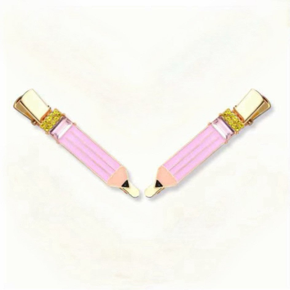 Back to school pencil diamond duckbill clip Teacher's Day gift
