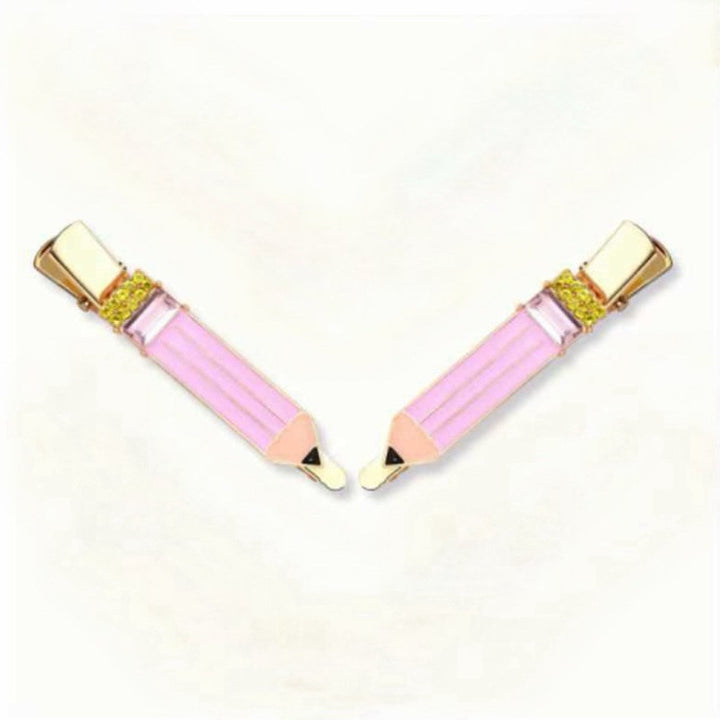 Back to school pencil diamond duckbill clip Teacher's Day gift