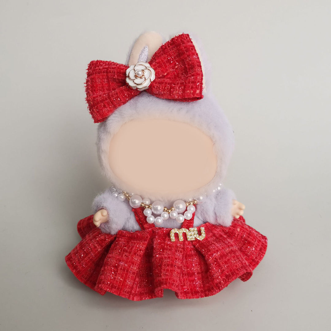 Labubu designer dress&necklace set dolls clothes